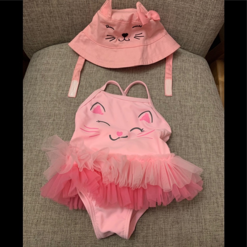 🏖Baby tutu bathing suit & bucket hat 🏖